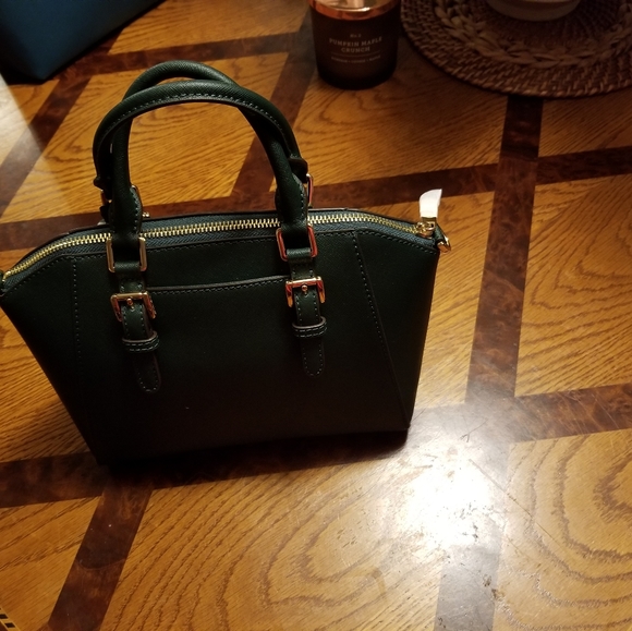 Michael kors small hand bag. Green with gold hardware - Picture 8 of 12